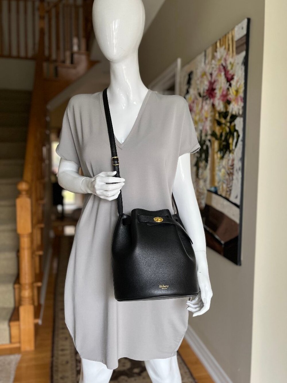 Mulberry Abbey cross-body leather bucket bag - Authentic - Picture 15 of 17